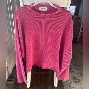 First Love Magenta Crew Neck Sweater